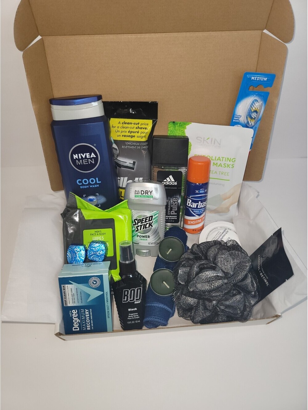 Men's Health & Beauty Gift Box with Skincare, Grooming